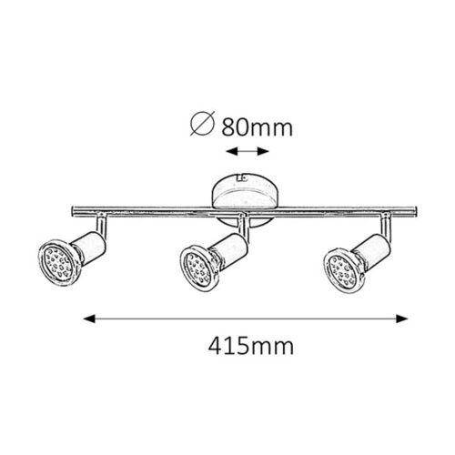 Rabalux Valentine spot LED GU10 3*3W m.crna/bakar Spot rasveta slika 3