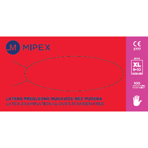 Mipex lateks rukavice bez pudera X-Large 100kom