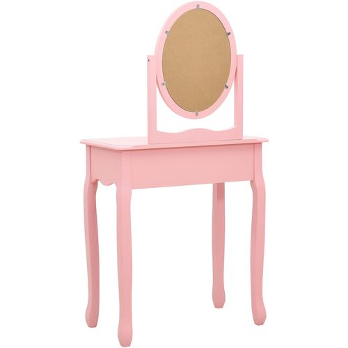 Toaletni stolić sa stolcem rozi 65x36x128 cm paulovnija i MDF slika 24
