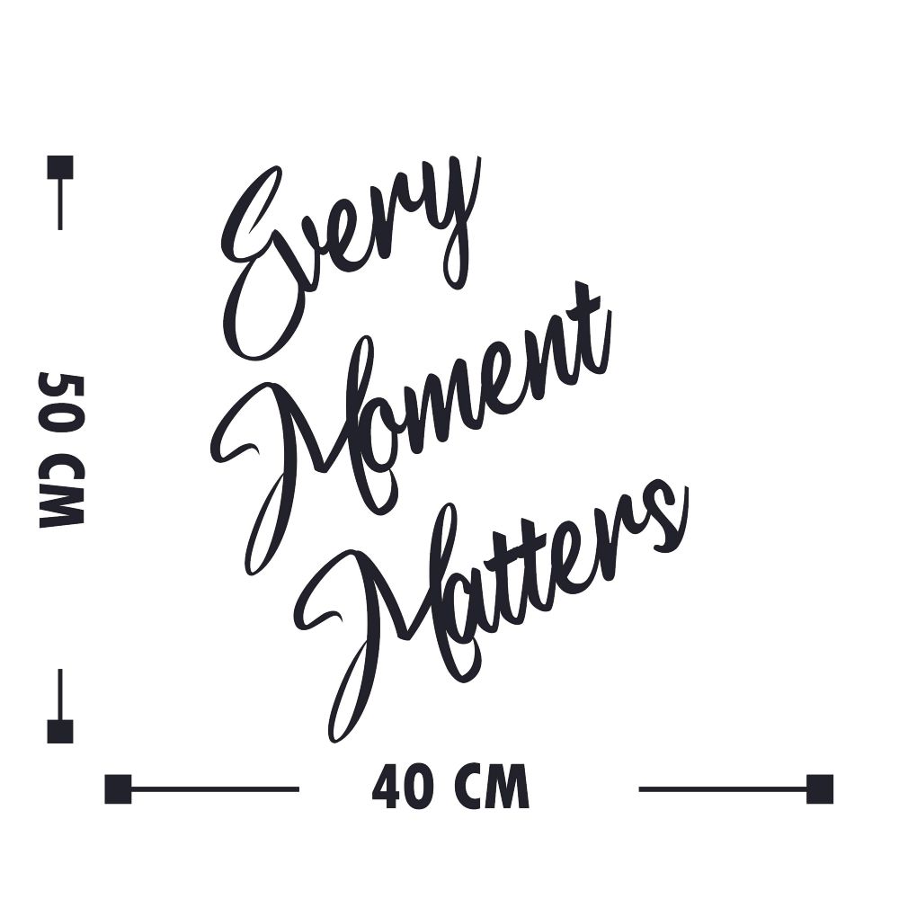 Dekorativni Drveni Zidni Ukras 'Every Moment Matters' u Crnoj Boji slika 3