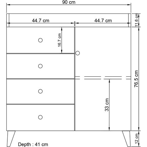 Tango 602 - White White Dresser slika 3