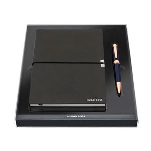 Hugo Boss set hemijska olovka + notes A5 HPBH001AL, crno-plavi