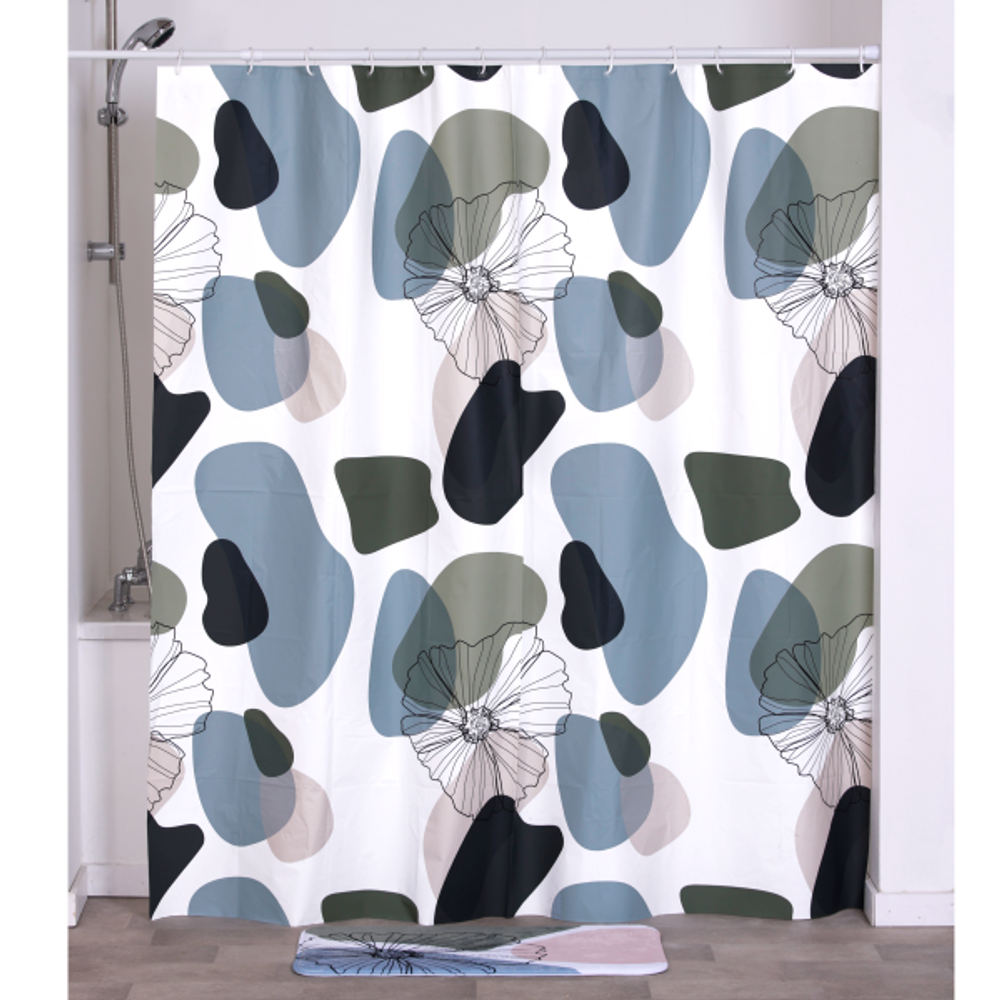 Tendance zavjesa za kadu 180x180cm peva, flowers slika 1