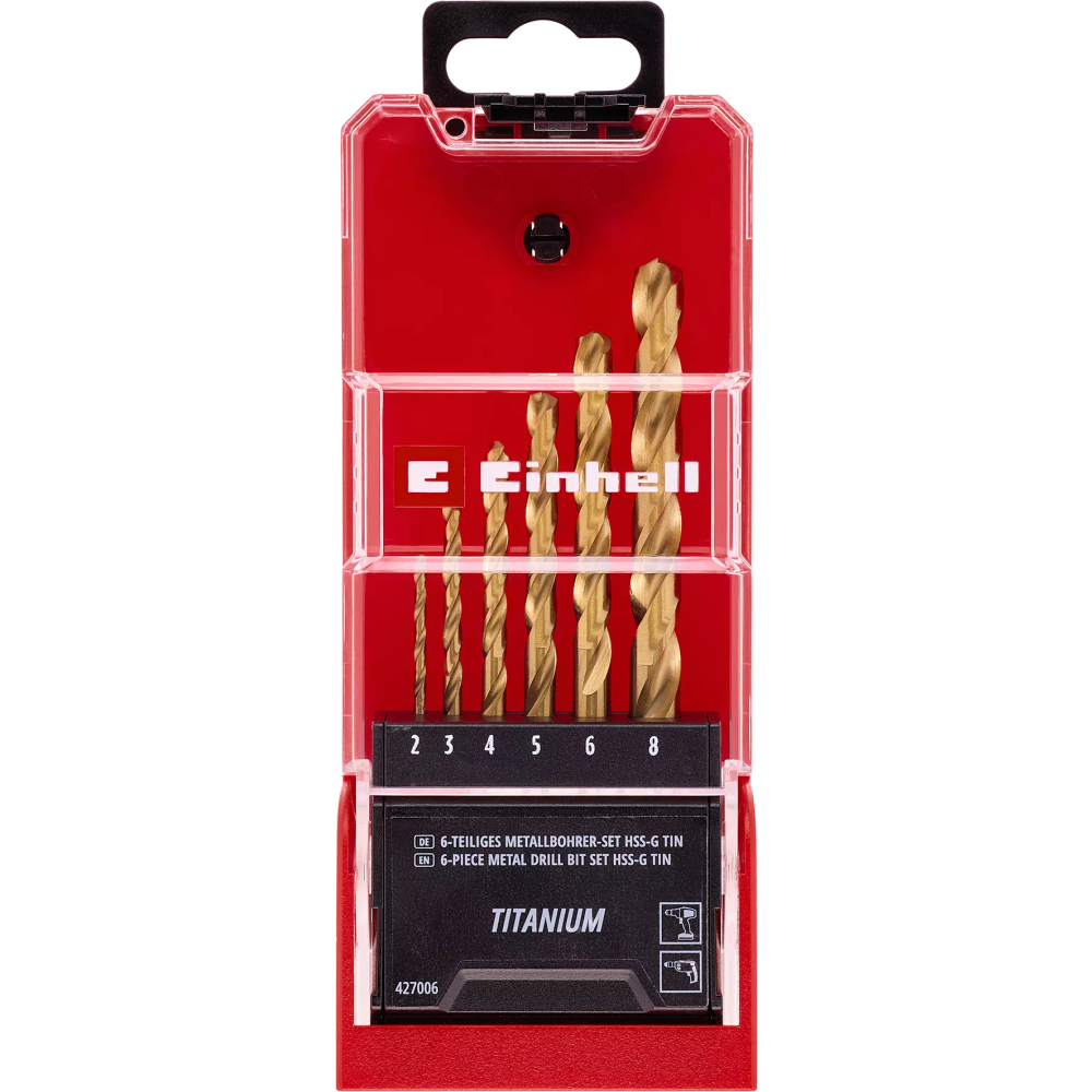 Einhell set borera za metal HSS-G 2 - 8 mm, 6 kom, Titanium slika 2