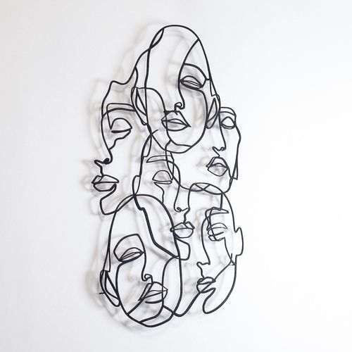 Wallity Metalna zidna dekoracija Faces Line Art- APT743 S slika 1