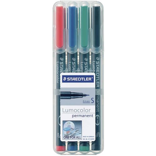 Staedtler Lumocolor permanent S DRY SAFE 313 WP4 trajni marker crvena, plava boja, zelena, crna vodootporno: da slika 1