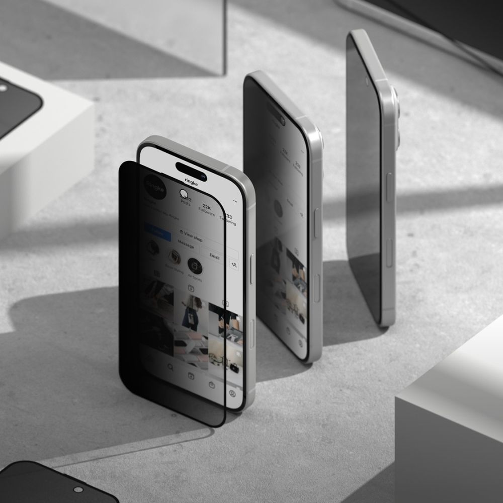 Kaljeno staklo Ringke Easy Slide (2 kom) za iPhone 16 Pro Max - Privacy slika 6
