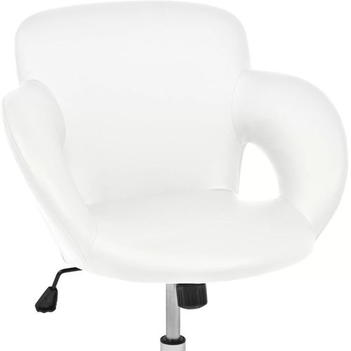 Barski stolac od umjetne kože bijeli slika 5