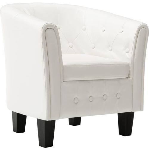 Fotelja od umjetne kože bijela slika 40