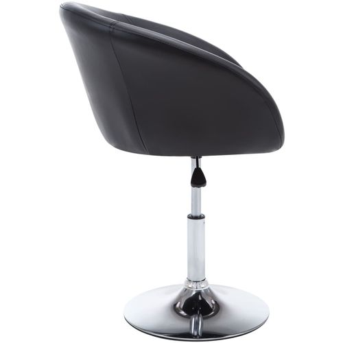 Okretna blagovaonska stolica od umjetne kože crna slika 39