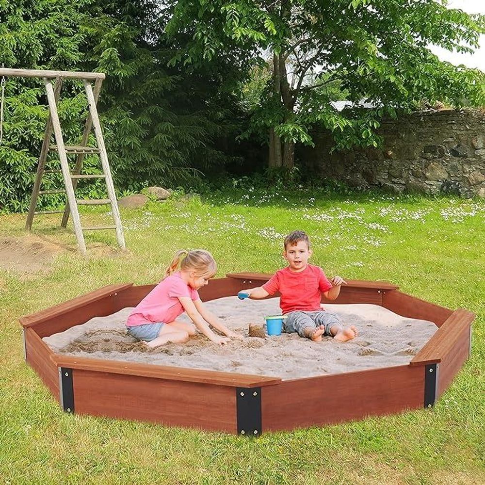 Kinder Home Drveni pješčanik sa vodootpornom navlakom Octagon, 198cm slika 6