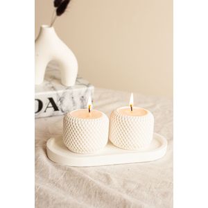 Candle set Baklava 2 White (2 pieces)