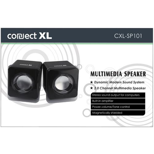 Connect XL Zvučnik, set,  2.0, USB 5V, boja crna - CXL-SP101 slika 1