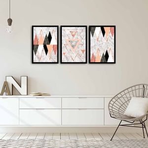 3PSCT-03 Multicolor Decorative Framed MDF Painting (3 Pieces)