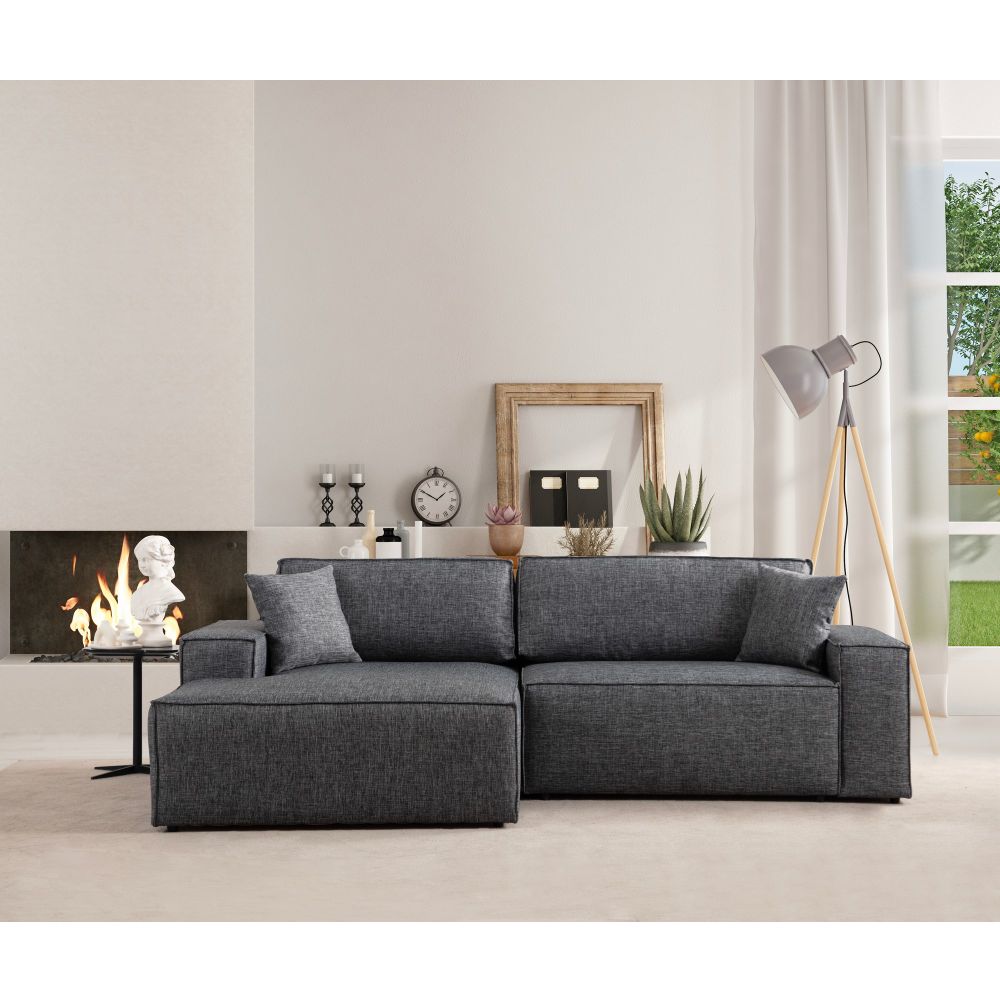 Pırlo Kutni Sofa na Razvlačenje - Tamno Siva slika 2