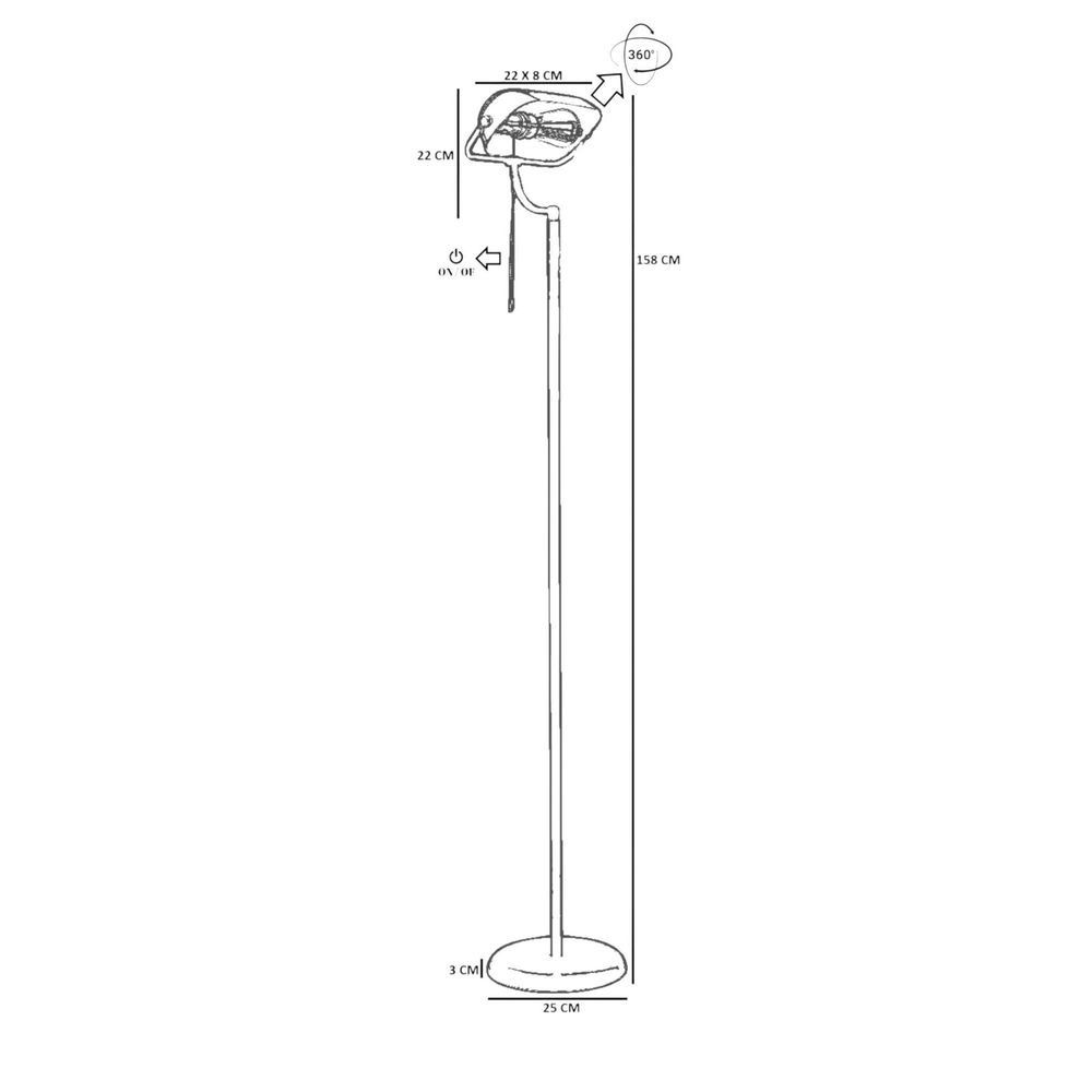 Opviq Podna lampa 231, zlatna slika 7