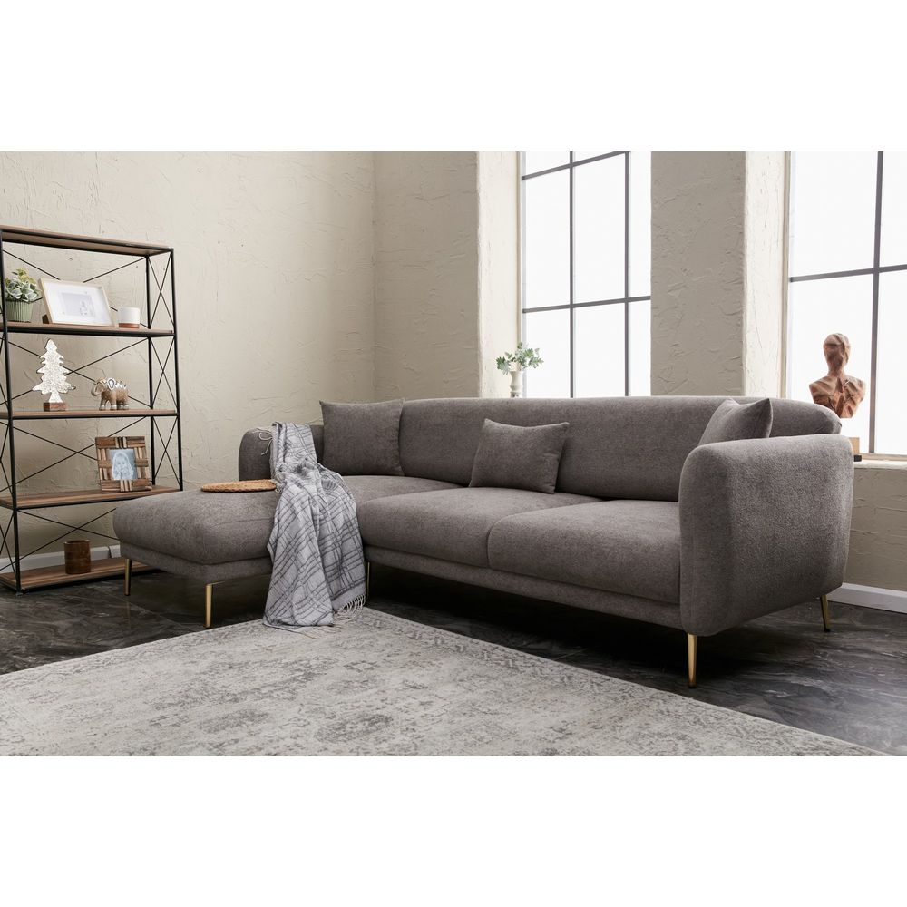 Simena Lijevi - Sivi Zlati Kutni Sofa-Krevet slika 2