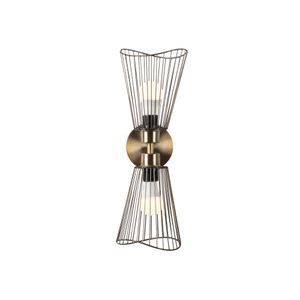 Opviq Zidna lampa ZEYNA, vintage, metal, 16 x 16 cm, visina 48 cm, promjer sjenila 16 cm, visina 20 cm, 2 x E27 40 W, Zeyno - 3296