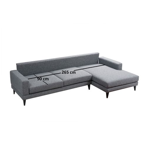 Atelier Del Sofa Kutna garnitura na razvlačenje, Tamno siva, Nordic Corner Right (L3+Chl) slika 11