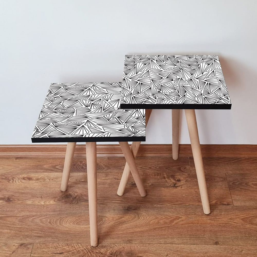 Nesting stolovi 2Shp229 - (2 komada) - boje: bijela, crna slika 1