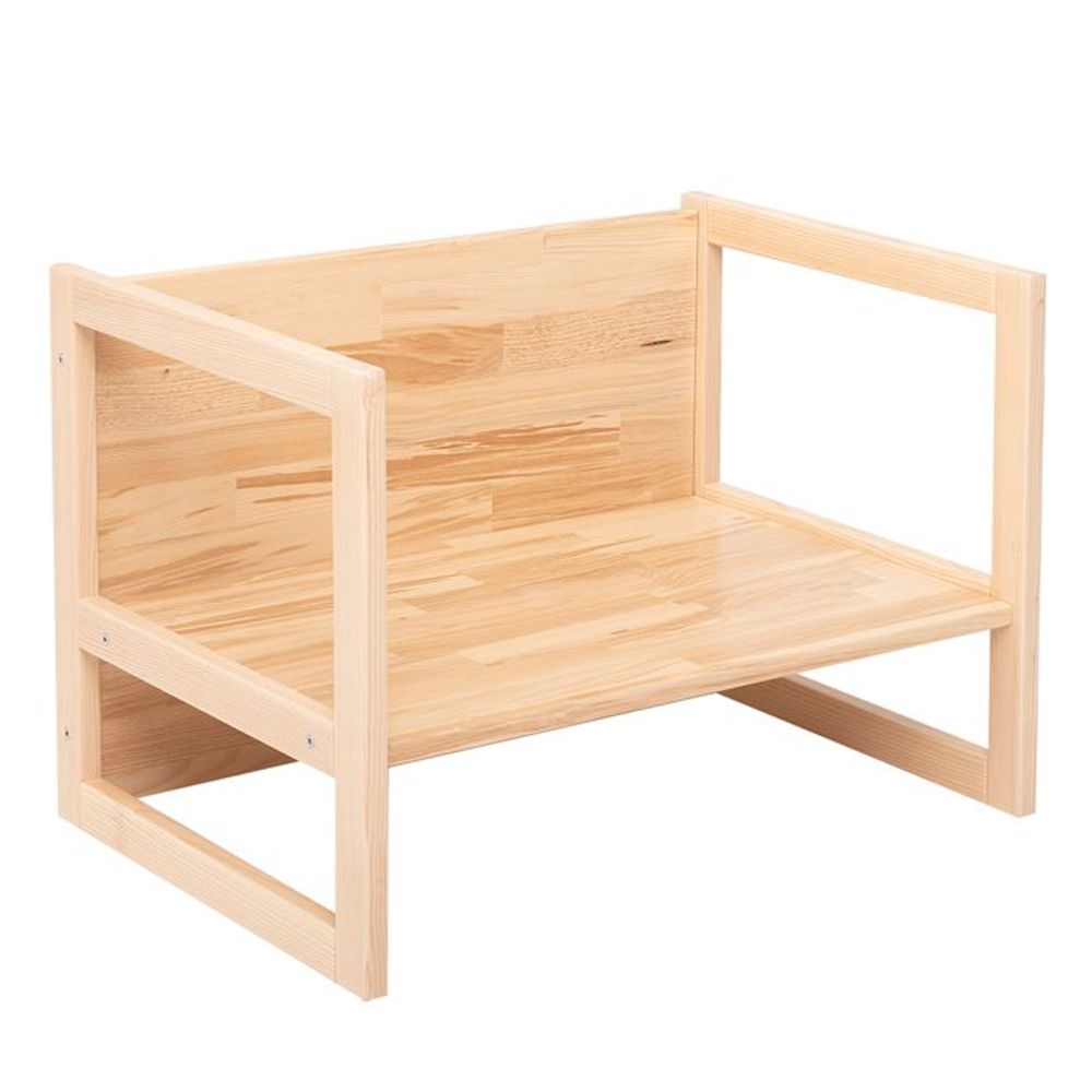 Kukka Montessori drveni sto i klupa 2U1, Natural Wood slika 2