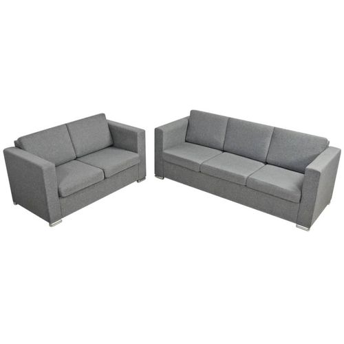 Dvodijelni set sofa od tkanine svijetlosivi slika 60