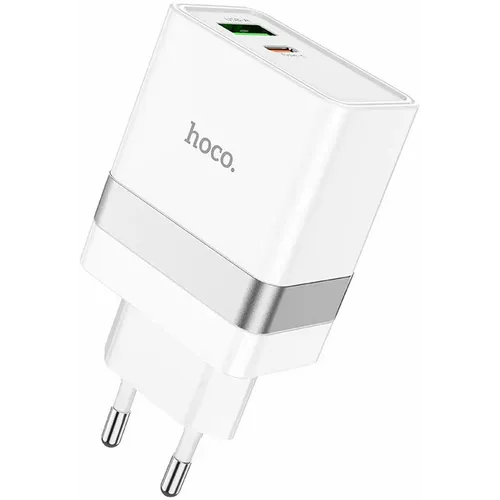 HOCO zidni punjač Type C + USB QC3.0 s kabelom za Type C Power Delivery 30W Starter N21 bijeli slika 2