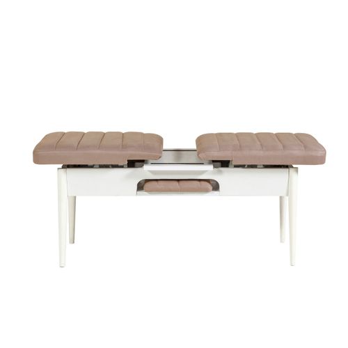 Woody Fashion Klupa, Bijela boja Kamen, Vina Bench - White, Stone slika 8