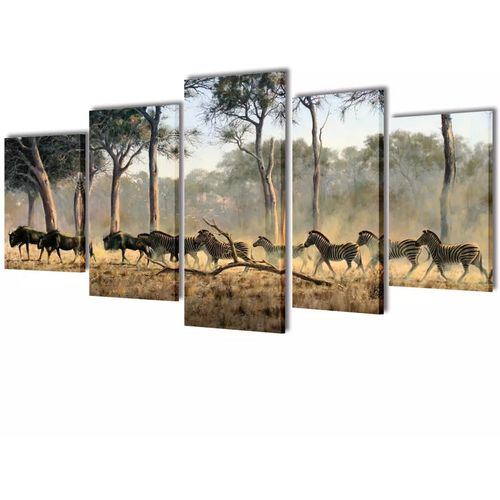 Zidne slike na platnu s zebrama 100 x 50 cm slika 13