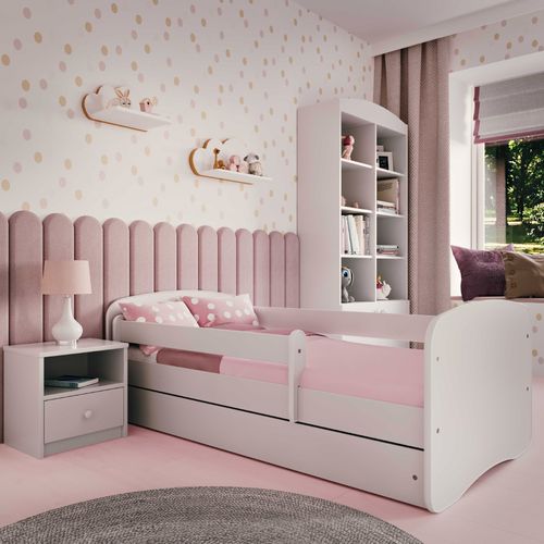 Drveni Dečiji Krevet Perfetto Sa Fiokom - Beli - 160x80 Cm slika 3
