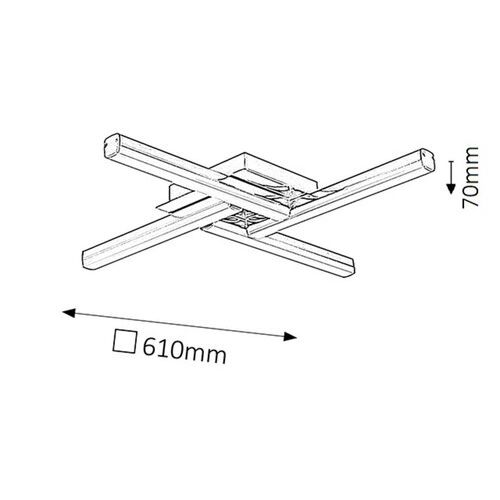 Rabalux antikonia plafonska lampa LED 4x6W hrom IP44 Kupatilska rasveta slika 3