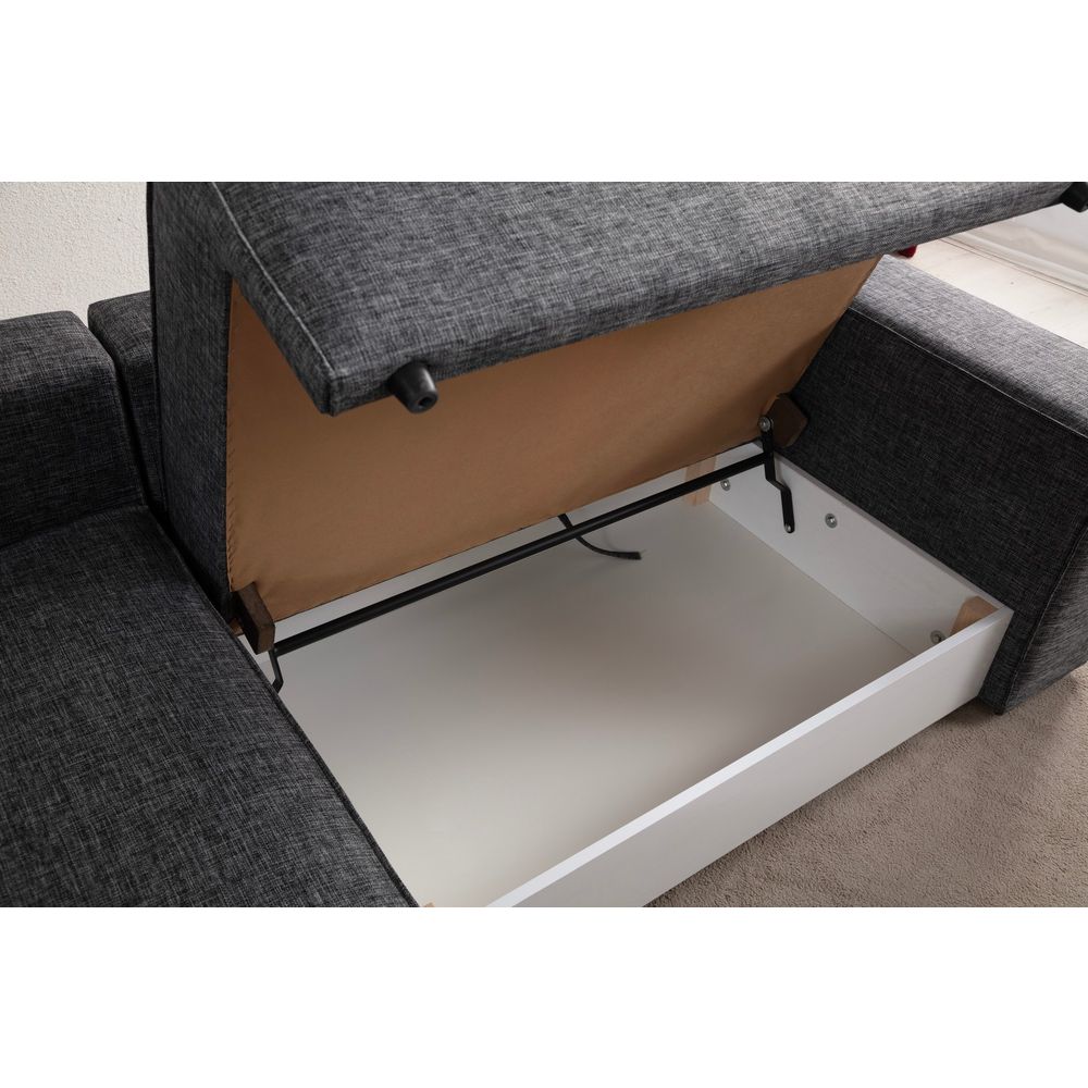 Pırlo Kutni Sofa na Razvlačenje - Tamno Siva slika 13
