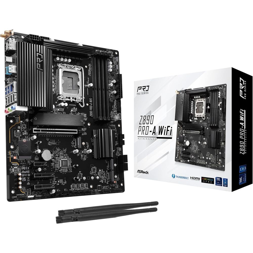 ASROCK MB Z890 PRO-A WIFILGA1851, 4xDDR5, 4xM.2, 4xSATAHDMI, DP, Thunderbolt USB4, ATX, RAID slika 1
