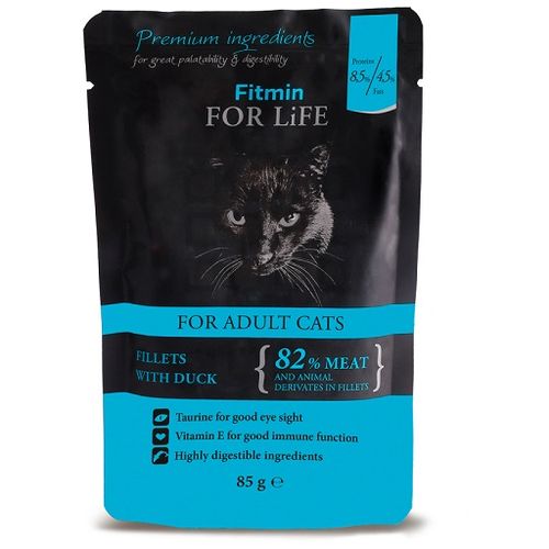Fitmin For Life Cat Adult Kesica Pačetina, hrana za mačke 85g slika 1
