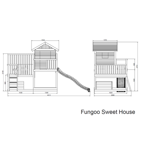 Fungoo set SWEET HOUSE - drveno dječje igralište slika 7