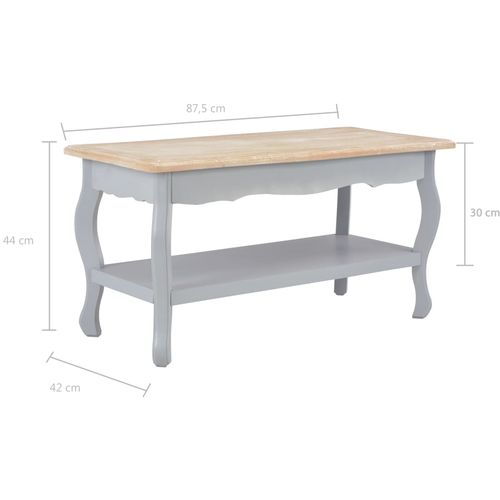 280024 Coffee Table Grey and Brown 87,5x42x44 cm Solid Pine Wood slika 22