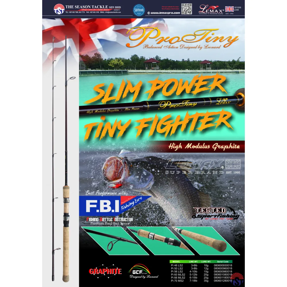 Lemax štap Rod Pro Tiny 6-15lb NEW - PI 66MLS2 201cm 25gr štap za ribolov slika 1