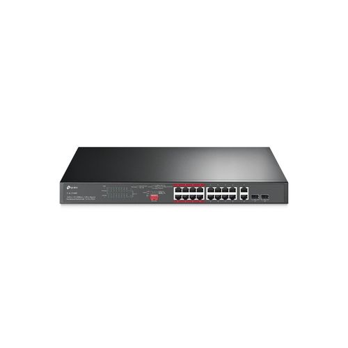 TP-LINK 16-Port 10/100 Mbps + 2-Port Gigabit Rackmount switch s 16-Port PoE+ slika 1