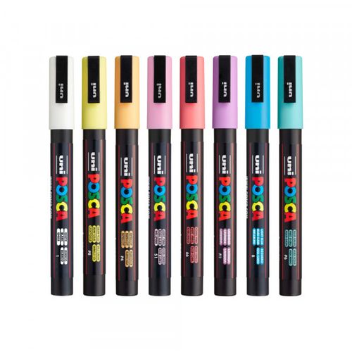 Marker Uni SET PC-3M POSCA /0.9-1,3mm 8 KOM PASTELNE BOJE slika 4