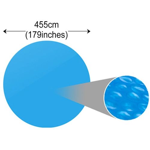 Plutajući Okrugli PE Solarni Pokrivač za Bazen 455 cm Plavi slika 8