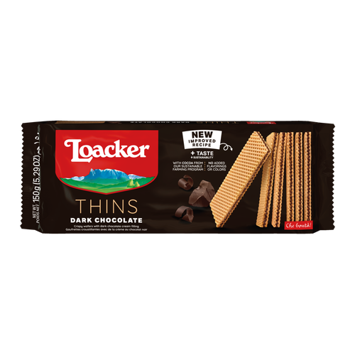 Loacker Thins Dark Chocolate vafli 150g slika 1