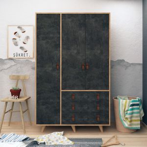 Ormar Chunky Oak u Tamno Sivoj Boji