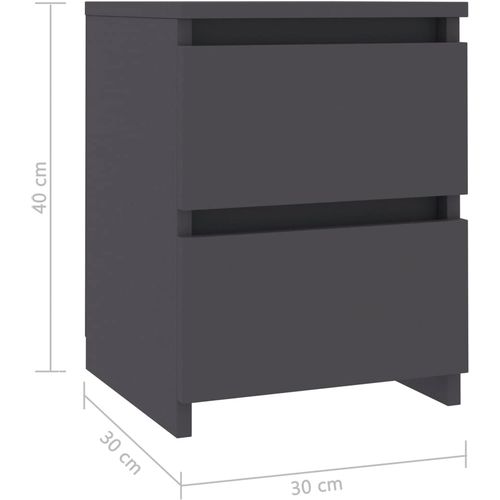 Noćni ormarići 2 kom sivi 30 x 30 x 40 cm od iverice slika 40