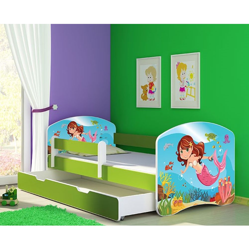 ACMA Dječiji krevet Acma II sa ladicom Green - 180x80cm - Dezen 09 slika 1