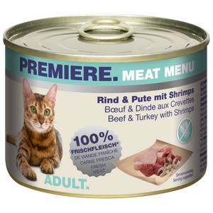 Premiere Cat Meat Menu adult Govedina,Ćuretina,Škampi 200g konzerva