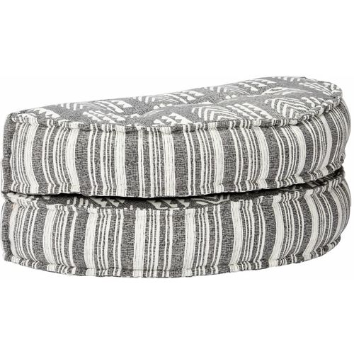 283788 Pouffe 100x20 cm Grey Stripe Fabric slika 13