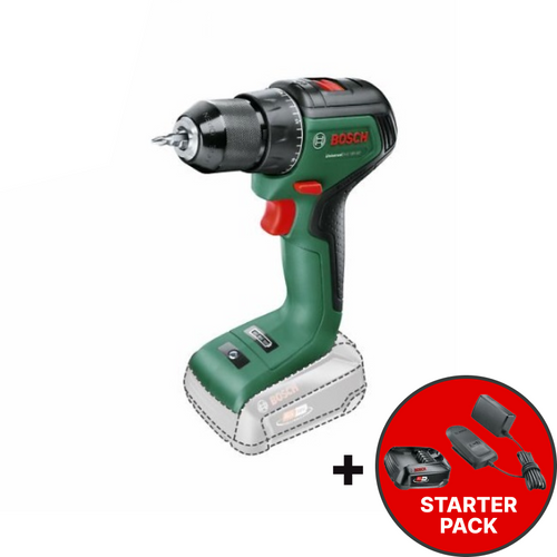 Bosch Odvijač-bušilica aku UniversalDrill 18V-60  + Starter Set 18V Alliance – baterija PBA 18V 2,5 Ah + punjač AL 18V-20 W slika 1