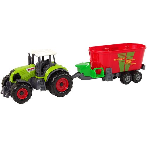 Set poljoprivrednih strojeva traktori i kombajn s prikolicama slika 5