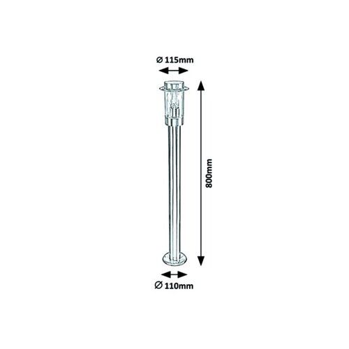 Rabalux Warsaw,outdoor f.,E27 1X20W,s.chr,H80cm slika 3