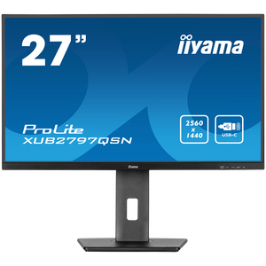 IIYAMA Monitor LED XUB2797QSN-B1 27" IPS 2560 x 1440 @100Hz 250 cd/m² 1300:1 1ms HDMI DP 4xUSB Hub, USB-C 65W RJ45 height, swivel, tilt, pivot (rotation both sides)